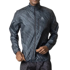 Odlo The Zeroweight Print Men's Running Jacket, Black