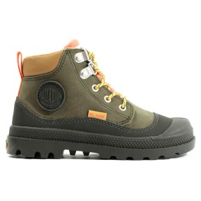 Palladium Pampa Hi Cuff Hiker WP Kids Boots, Olive Night