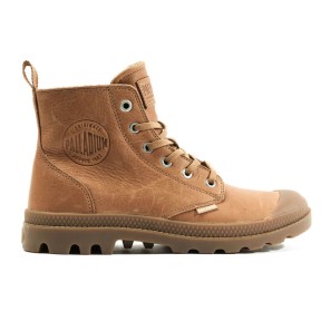 Palladium Pampa Hi Zip LTH ESS Men's, Dear Brown