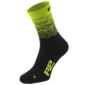 R2 Race Bike Socks, Black/Yellow