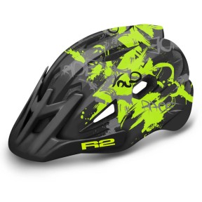 R2 Wheelie Kids Bike Helmet, Black/Yellow