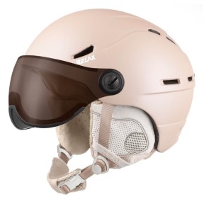 Relax Patrol Visor Women's Ski Helmet, Matte Pearl/Beige