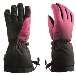 Relax Puzzy Kids Ski Gloves, Pink/Black