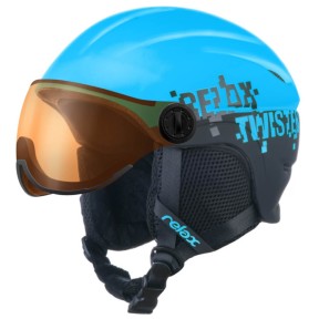 Relax Twister Visor Ski Helmet, Blue/Black