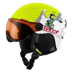 Relax Twister Visor Ski Helmet, Matt Yellow/White