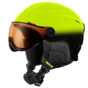 Relax Twister Visor Ski Helmet, Matte Neon Yellow/Black