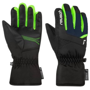 Reusch Bennet R-TEX XT Jr Kids Gloves, Black/Blue/Green