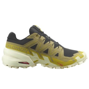 Salomon Speedcross 6 Men's Trail Shoes, Black/Cress Green/Transparent Yellow