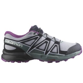 Salomon Speedcross Jr Kids Trail Shoes, Quarry/Black/Grape