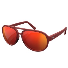 Scott Bass Sunglasses, Merlot Red/Red Chrome