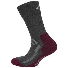 Ulvang Spesial Jr Merino Socks, Charcoal Melange/Fig