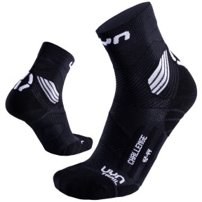 UYN Challenge Men's Trail Running Socks, Black/White