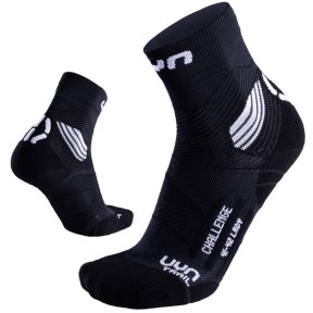 UYN Challenge Women's Trail Running Socks, Black/White