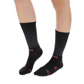 UYN Cycling Aero Women's Winter Socks, Black/Pink