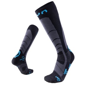 UYN Men's Ski Touring Socks, Black/Azure