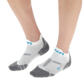 UYN Run 2in Men's Socks, White/Grey