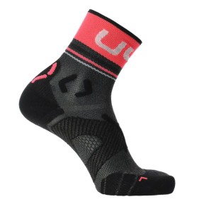 UYN Runner's One Women's Short Socks, Grey Melange/Pink