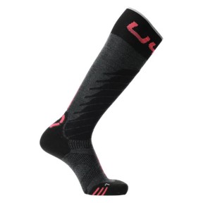 UYN Ski One Merino Women's Socks, Anthracite/Pink