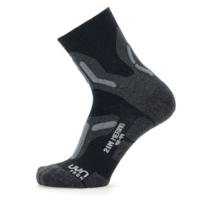 UYN Trekking 2in Men's Merino Socks, Black/Grey