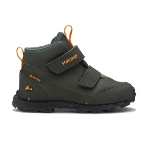 Viking Ask Mid F GTX Kids Boots, Huntinggreen/Orange