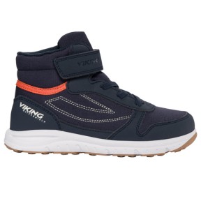 Viking Hovet Mid WP Kids Boots, Navy/Orange