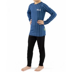 Viking Nino Kids Base Layer Set, Blue/Black