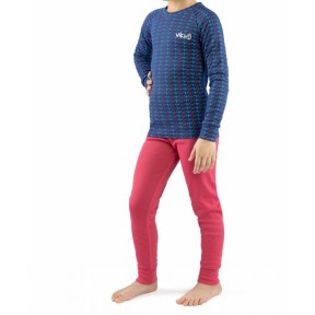 Viking Nino Kids Base Layer Set, Blue/Pink