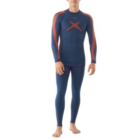 Viking Primeone Men's Base Layer Set, Navy/Orange