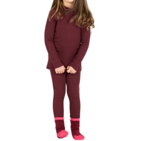 ZigZag Panda Ski Underwear Kids Set, Tawny Port