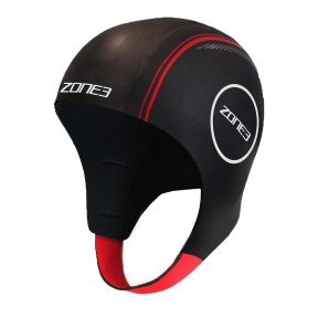 Zone3 Neoprene Swim Cap, Black/Red