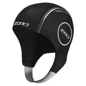 Zone3 Neoprene Swim Cap, Black/Silver