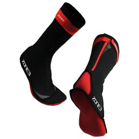 Zone3 Neoprene Swim Socks, Black/Red