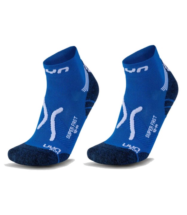 UYN Run Super Fast Men's Socks 2 Pairs, French Blue/White