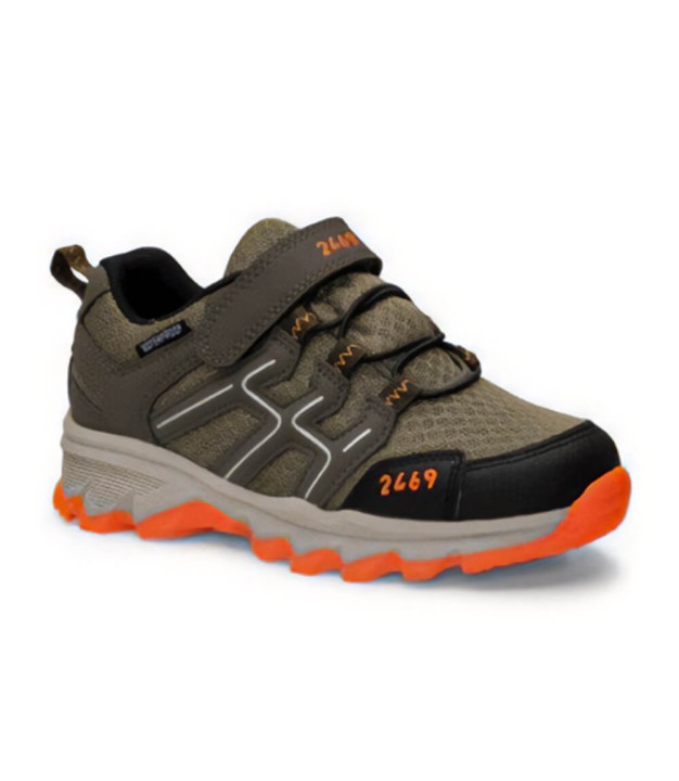 2469 Hiker Low Kids Shoes, Army/Orange