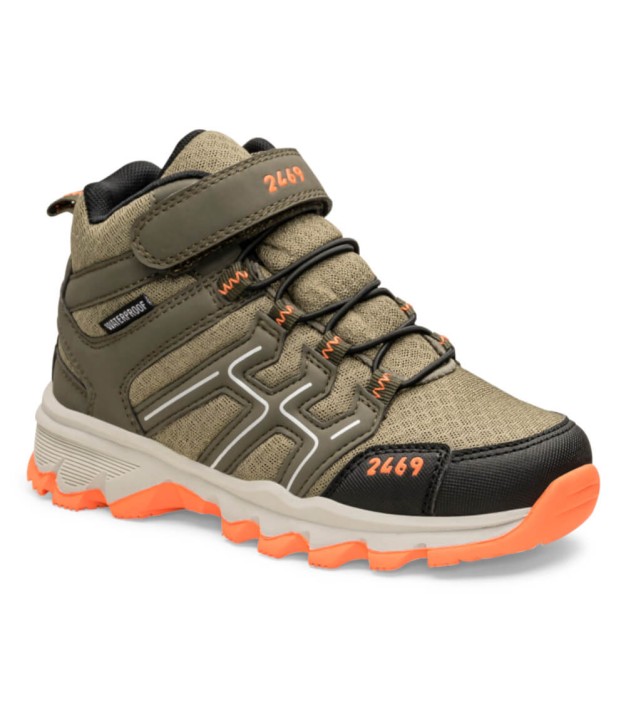 2469 Hiker Mid Kids Shoes, Army/Orange