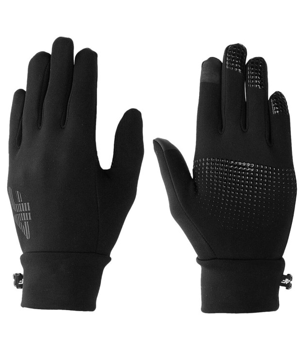 4F AGLOU037 Kids Touch Screen Knitted Gloves, Black