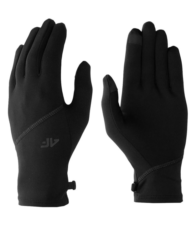 4F AGLOU044 Unisex Touch Screen Knitted Gloves, Black