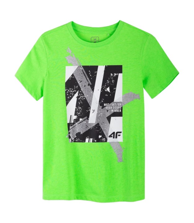 4F Boys T-shirt JTSM002B, Green Neon