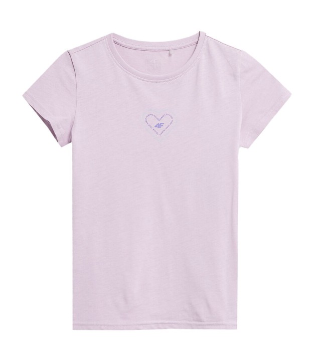 4F F384 Girls T-Shirt With Print, Light Violet