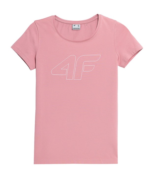 4F F583 Women's Regular T-Shirt With Print, Light Pink