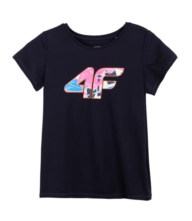 4F JTSD015A Girls T-Shirt, Navy