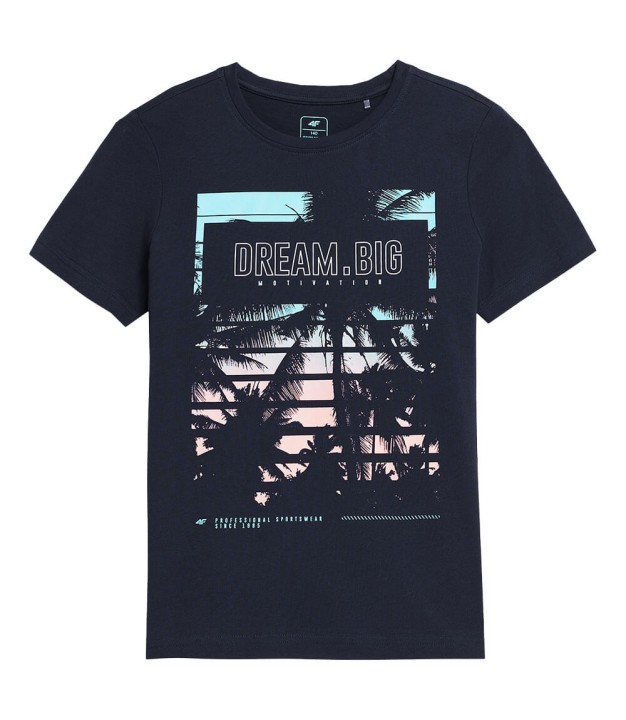 4F M289 Boys T-Shirt With Print, Navy