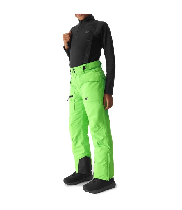 4F TFTRM360 Boys Ski Bib Trousers, Neon Green