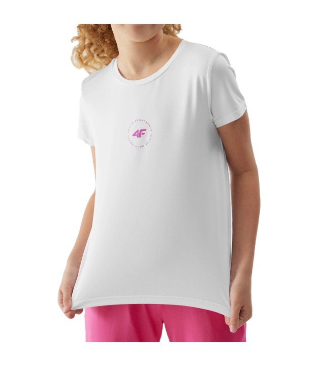 4F TFTSF433 Girls Sport T-Shirt, White