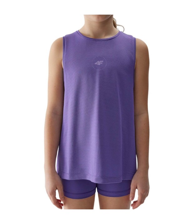 4F TFTSF695 Girl's Training Top, Dark Violet