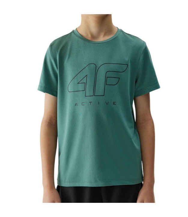 4F TFTSM691 Boy's Training T-Shirt, Green