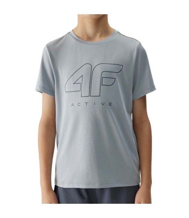 4F TFTSM691 Boy's Training T-Shirt, Light Grey