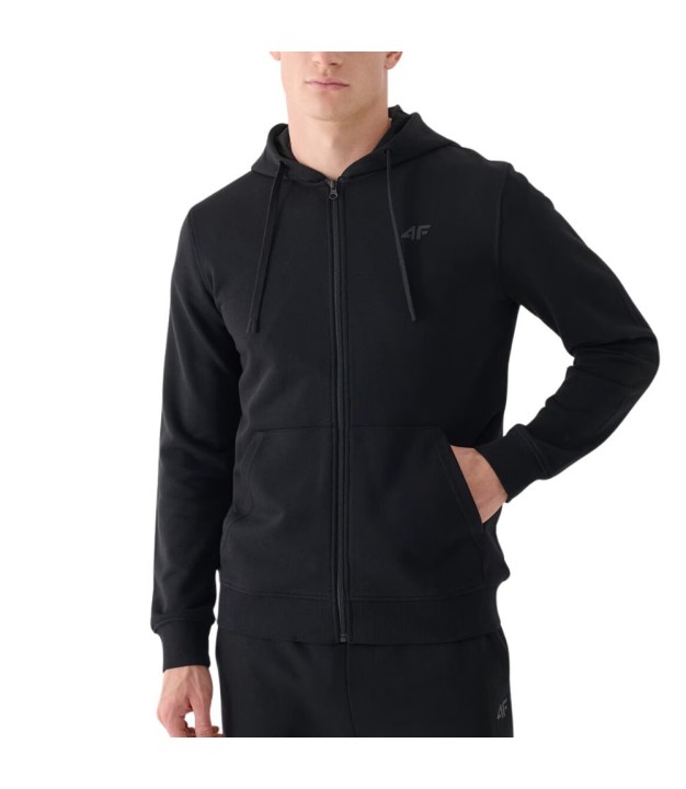 4F TSWSM1466 Men's Zip-Up Hoodie, Black