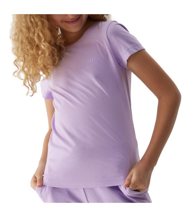 4F TTSHF0816 Girls Cotton T-Shirt, Violet