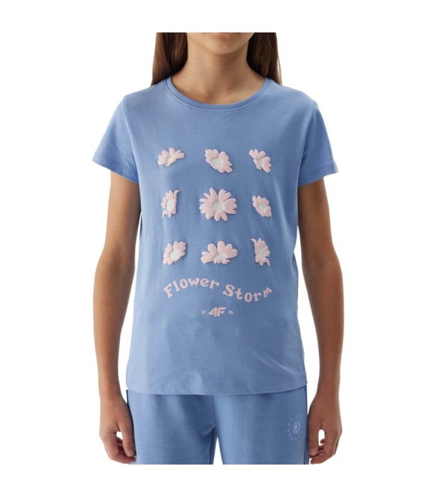 4F TTSHF1150 Girls T-Shirt, Denim